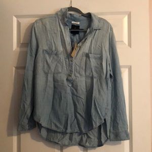 Boyfriend Fit Chambray Top.
